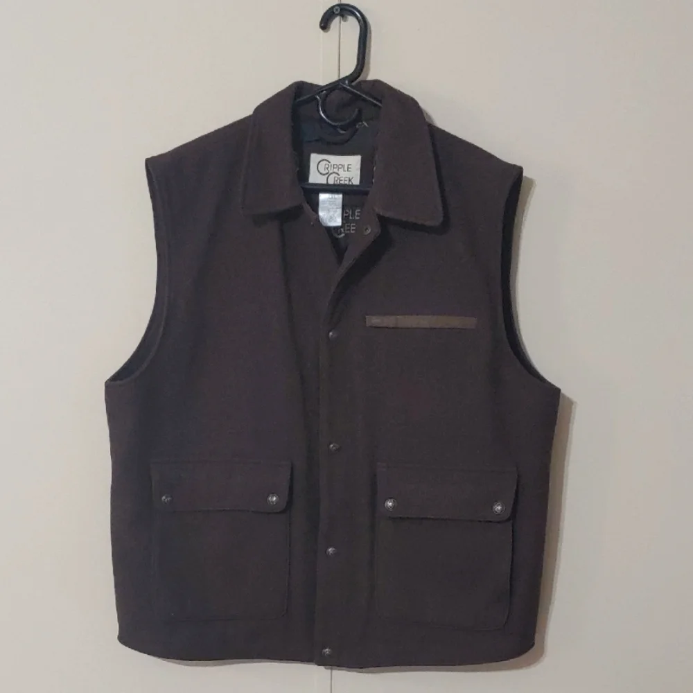 Cripple Creek Men's Brown Wool Blend Concealed Carry Vest Size XXL